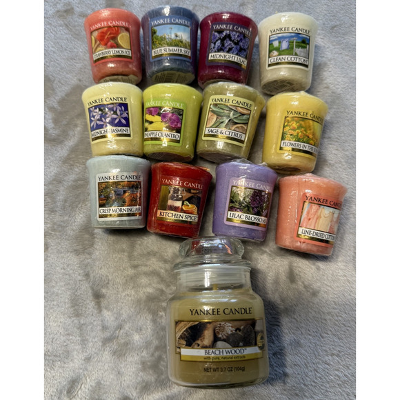 Lot of 13 Rare Assorted Mixed Yankee Candle Scents Votive Sampler 1.75oz New - Picture 1 of 12